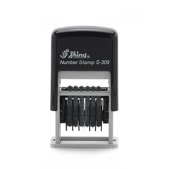 Shiny S-309 Numbering Stamp - Character Height: 1/8" (3mm) - 6 Band Unit